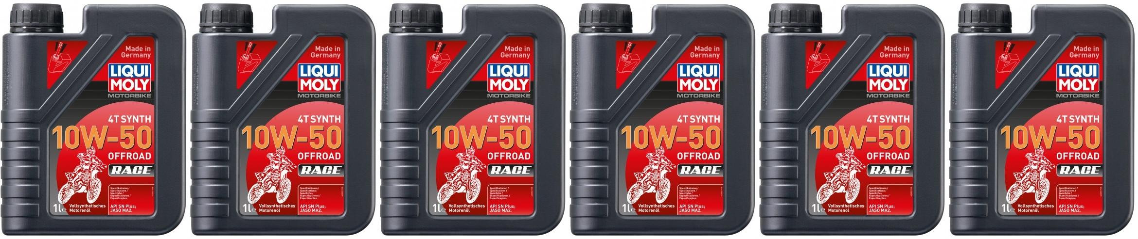 Liqui Moly 3051 Motorbike 4T Synth 10W-50 Offroad Race 6x 1l = 6 Liter