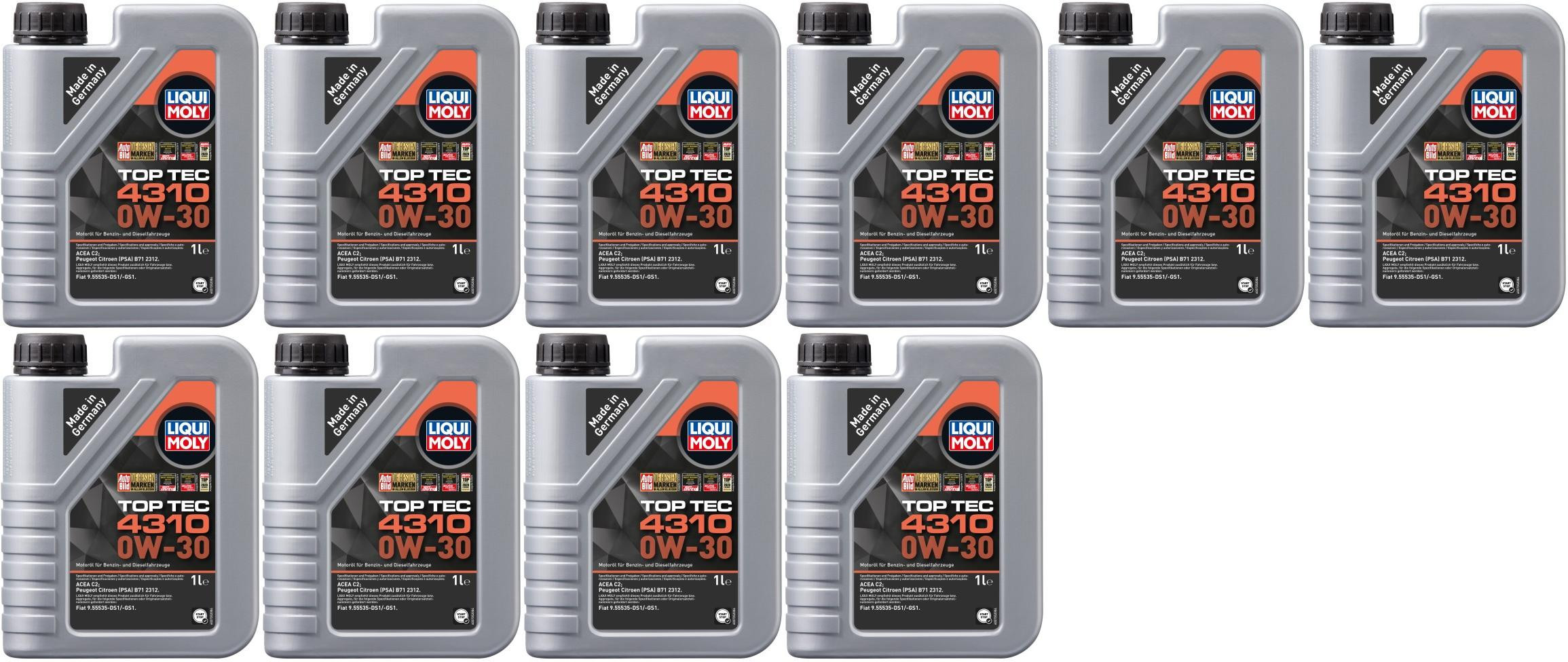 Liqui Moly 3735 Top Tec 4310 0W-30 Motoröl 10x 1l = 10 Liter