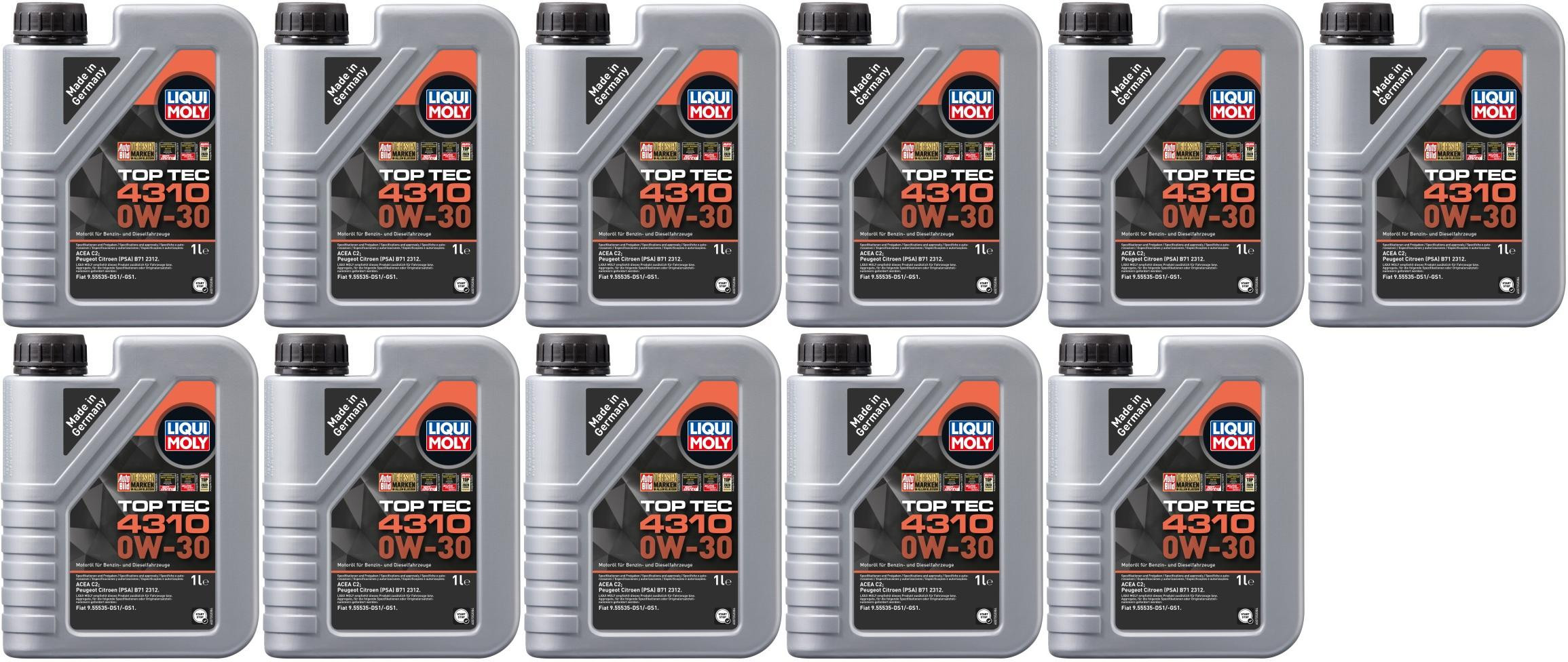 Liqui Moly 3735 Top Tec 4310 0W-30 Motoröl 11x 1l = 11 Liter