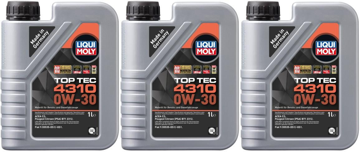 Liqui Moly 3735 Top Tec 4310 0W-30 Motoröl 3x 1l = 3 Liter