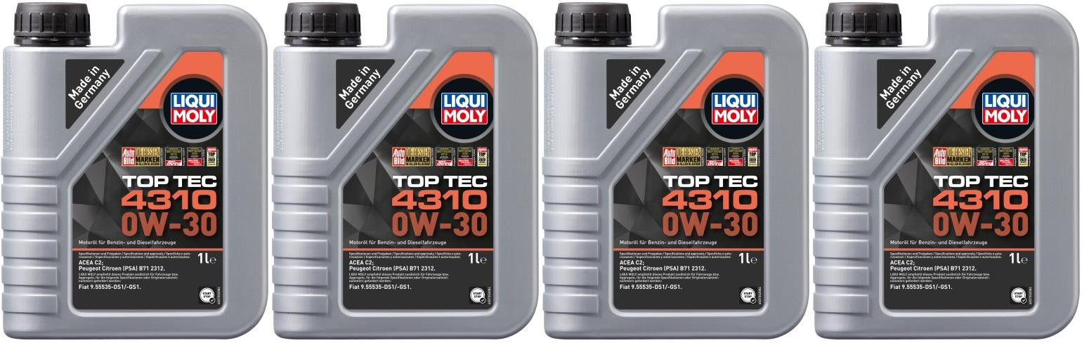 Liqui Moly 3735 Top Tec 4310 0W-30 Motoröl 4x 1l = 4 Liter