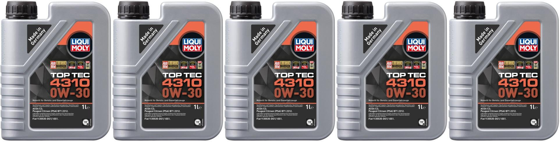 Liqui Moly 3735 Top Tec 4310 0W-30 Motoröl 5x 1l = 5 Liter