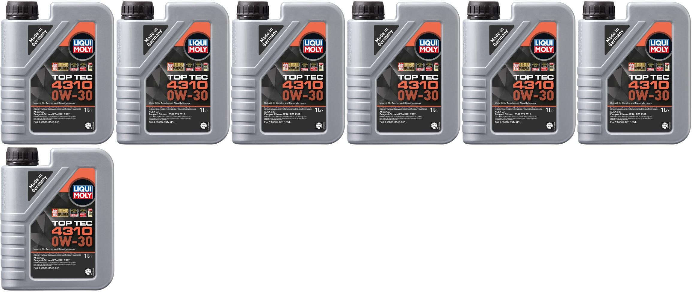 Liqui Moly 3735 Top Tec 4310 0W-30 Motoröl 7x 1l = 7 Liter