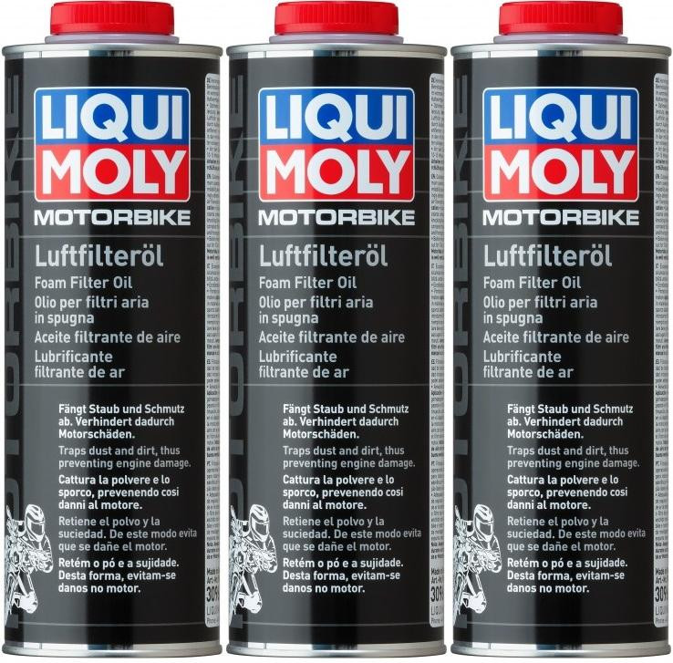 Liqui Moly 3096 Motorrad Luft-Filter-Öl 3x 1l = 3 Liter