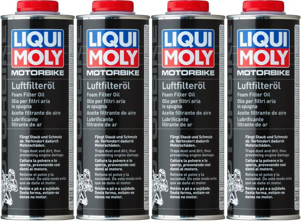 Liqui Moly 3096 Motorrad Luft-Filter-Öl 4x 1l = 4 Liter