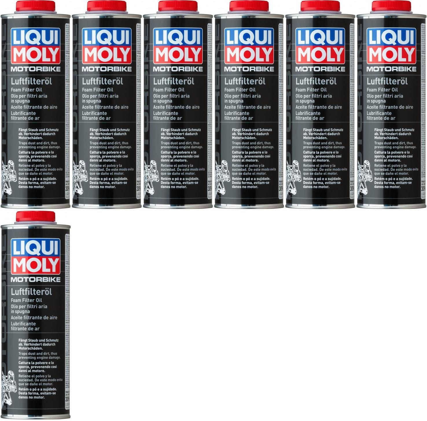 Liqui Moly 3096 Motorrad Luft-Filter-Öl 7x 1l = 7 Liter