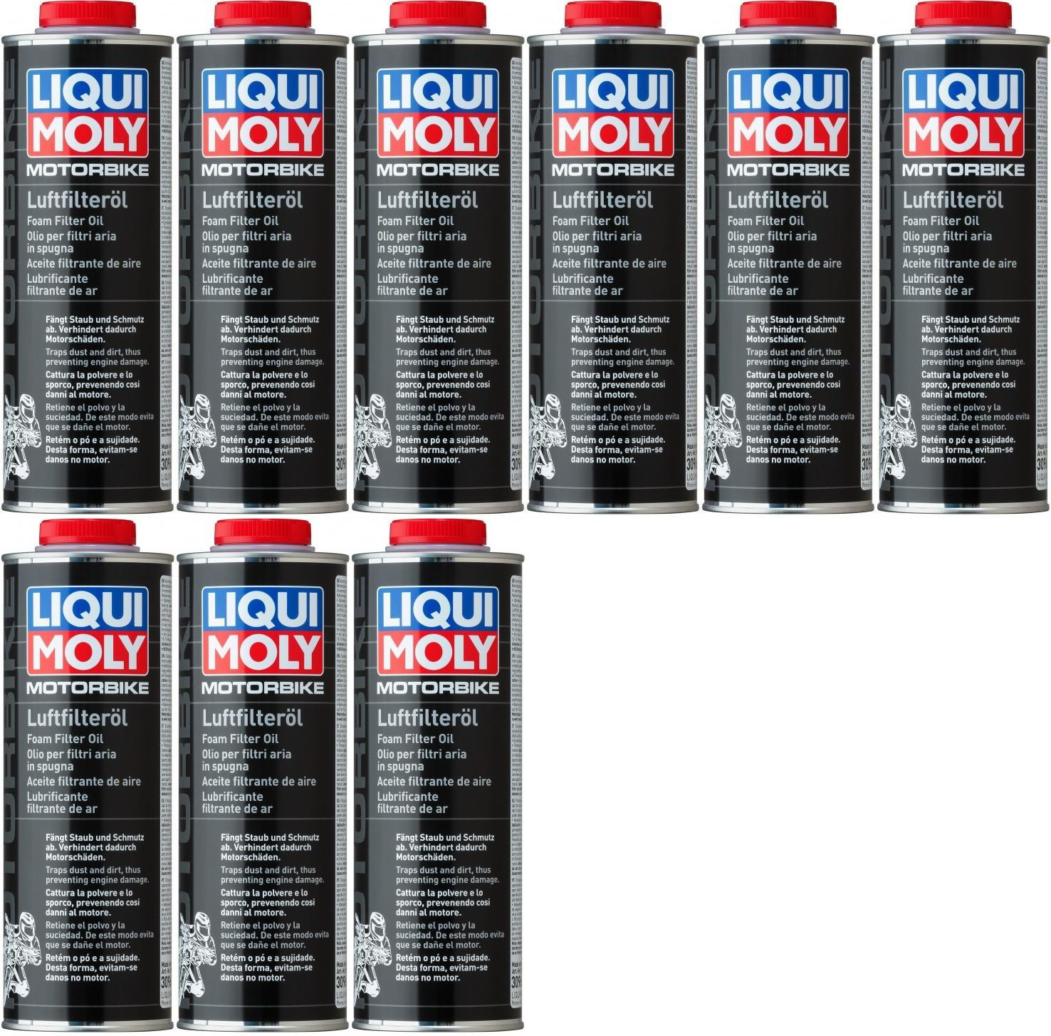 Liqui Moly 3096 Motorrad Luft-Filter-Öl 9x 1l = 9 Liter