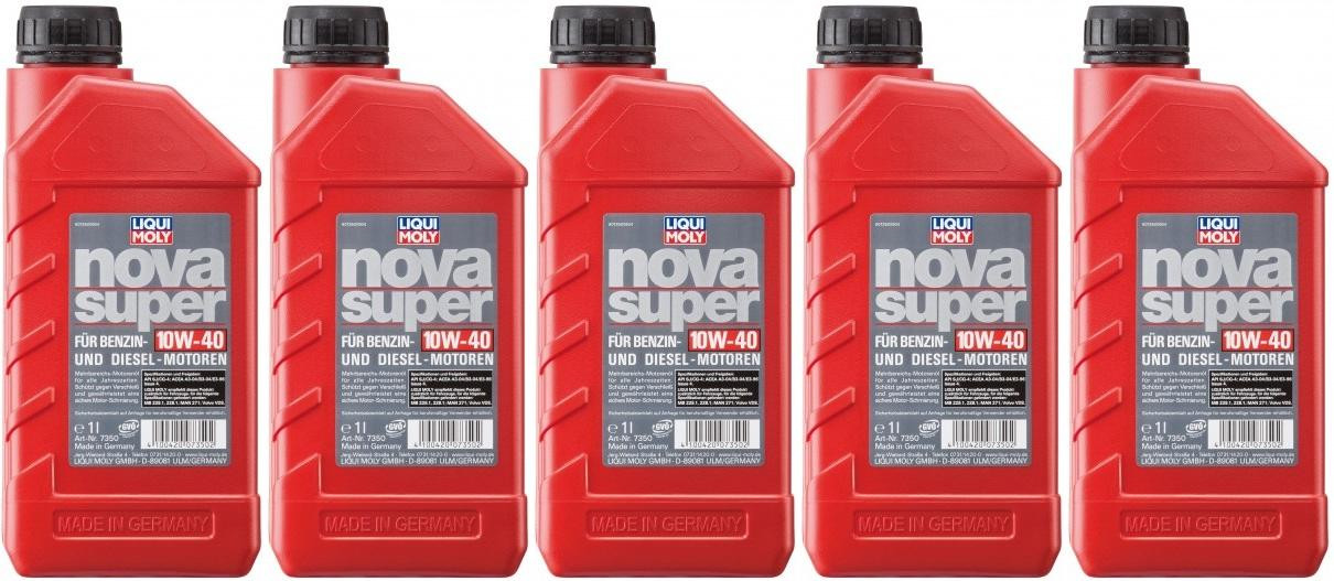 Liqui Moly 7350 Nova Super 10W-40 Motoröl Flasche 5x 1l = 5 Liter