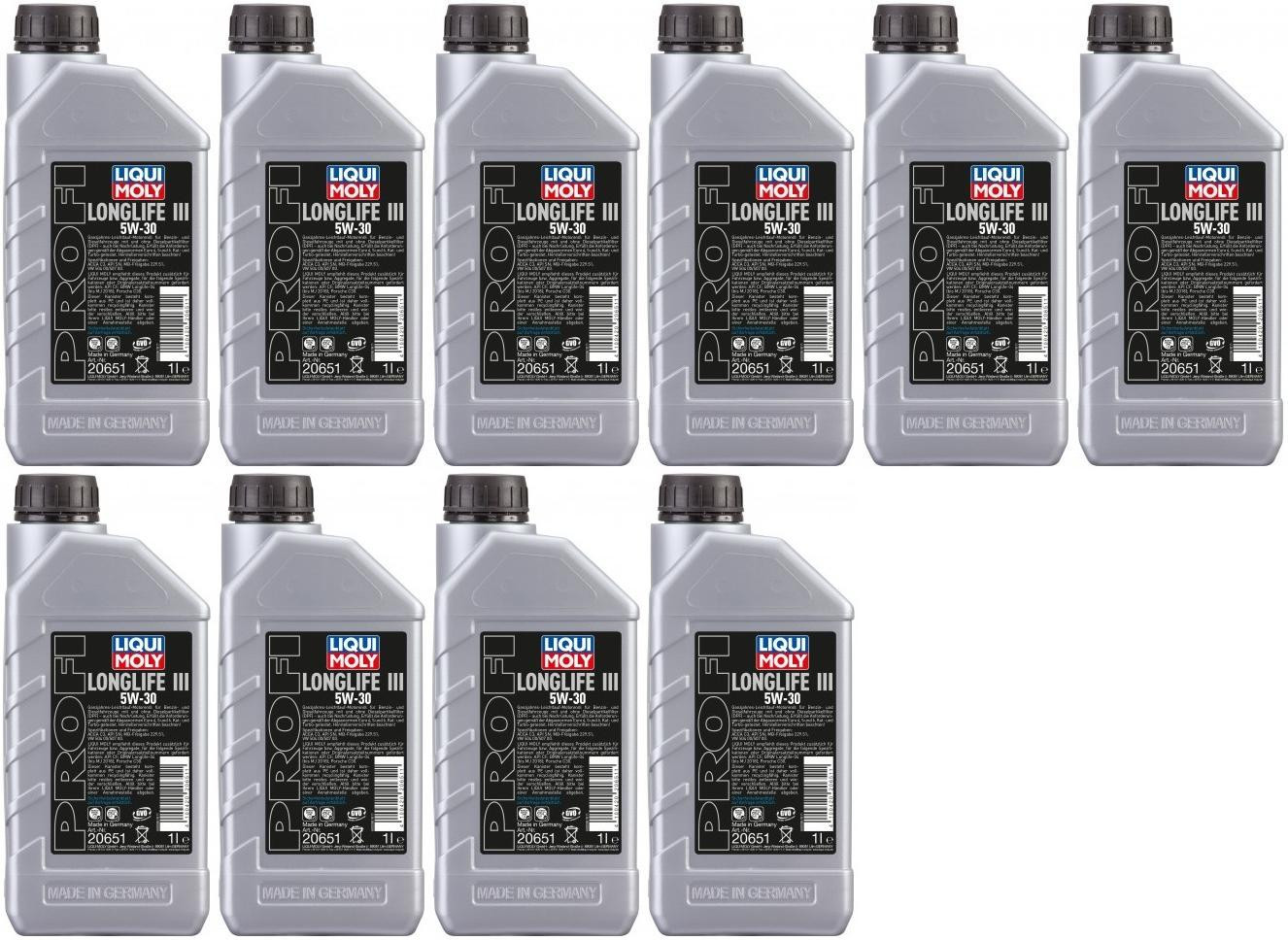 Liqui Moly 20651 Profi Longlife III 5W-30 Motoröl 10x 1l = 10 Liter