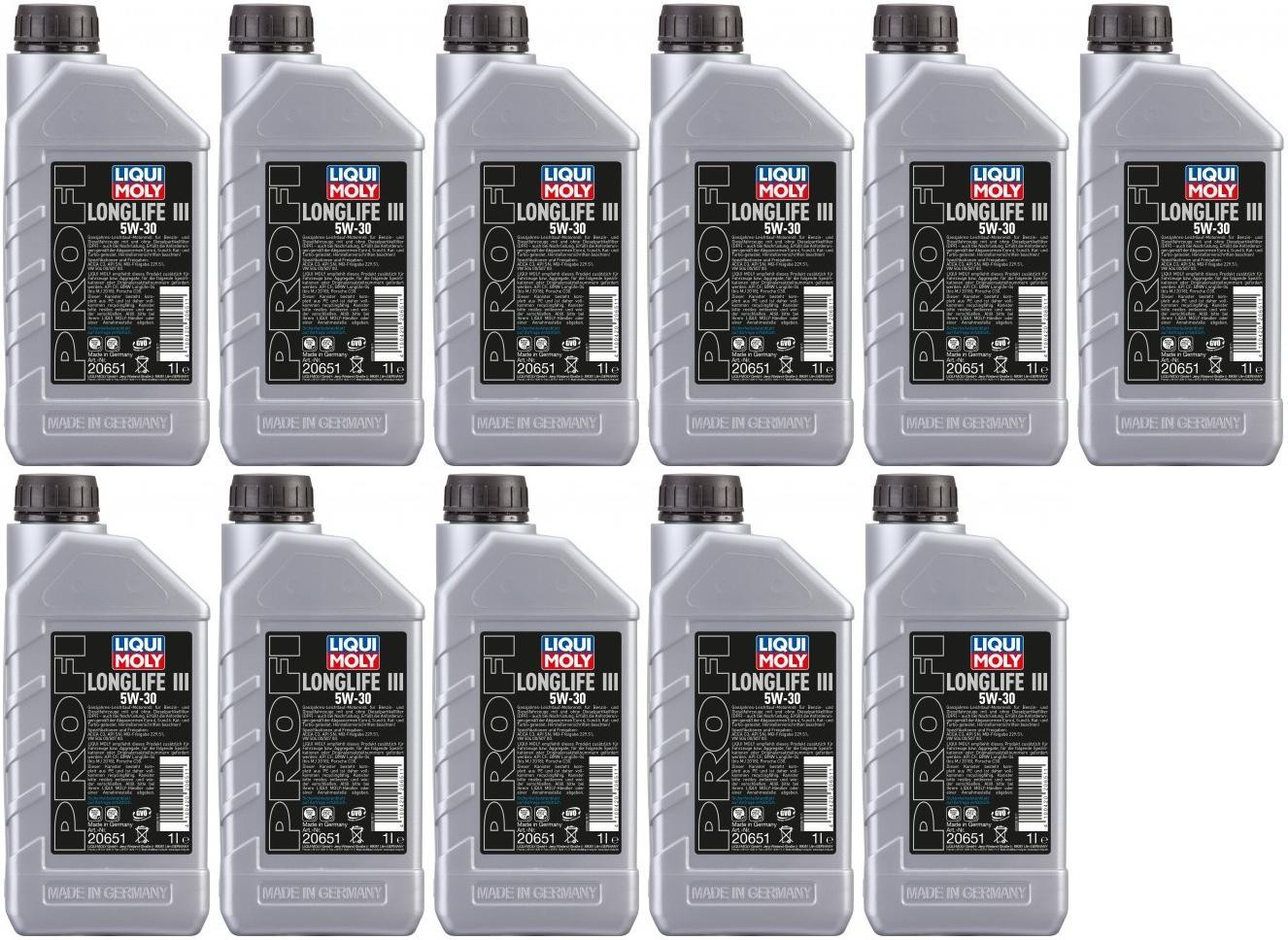 Liqui Moly 20651 Profi Longlife III 5W-30 Motoröl 11x 1l = 11 Liter