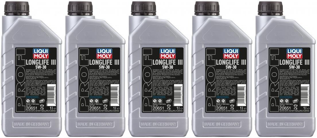 Liqui Moly 20651 Profi Longlife III 5W-30 Motoröl 5x 1l = 5 Liter