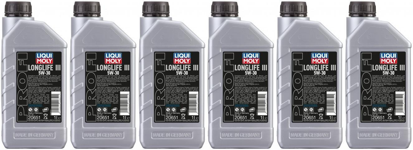 Liqui Moly 20651 Profi Longlife III 5W-30 Motoröl 6x 1l = 6 Liter