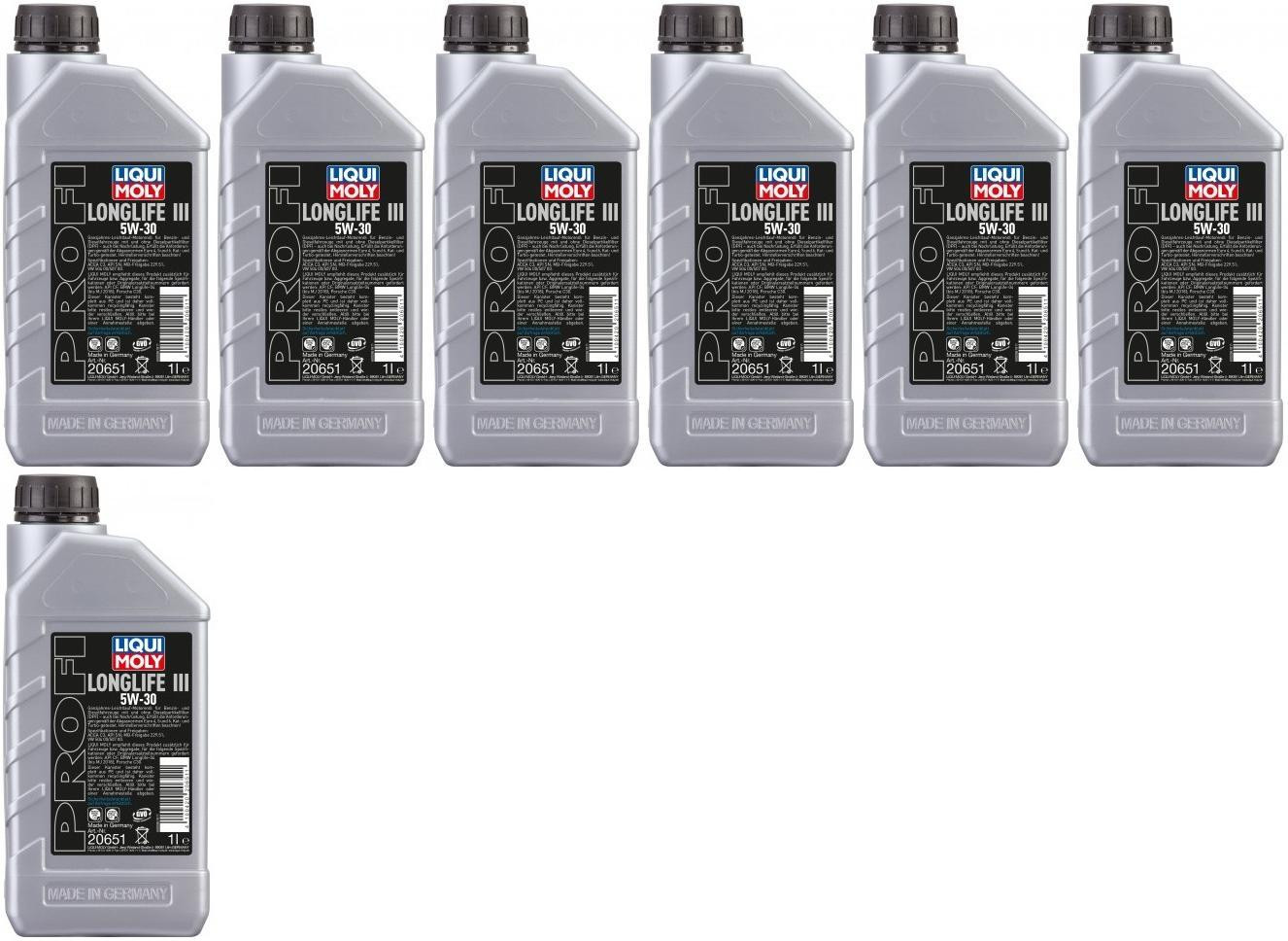 Liqui Moly 20651 Profi Longlife III 5W-30 Motoröl 7x 1l = 7 Liter