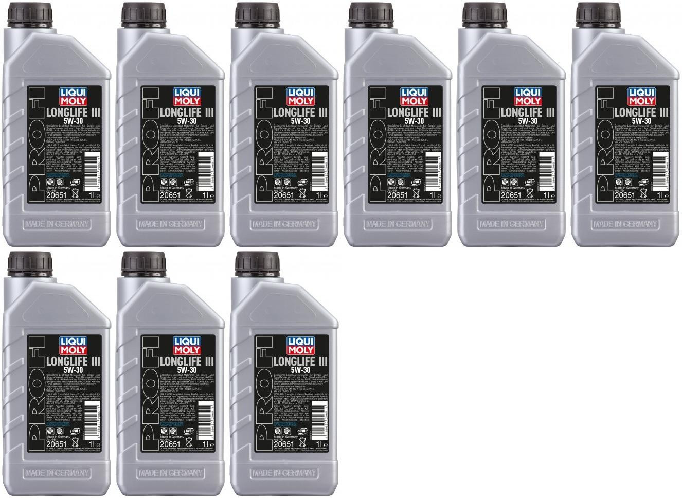 Liqui Moly 20651 Profi Longlife III 5W-30 Motoröl 9x 1l = 9 Liter