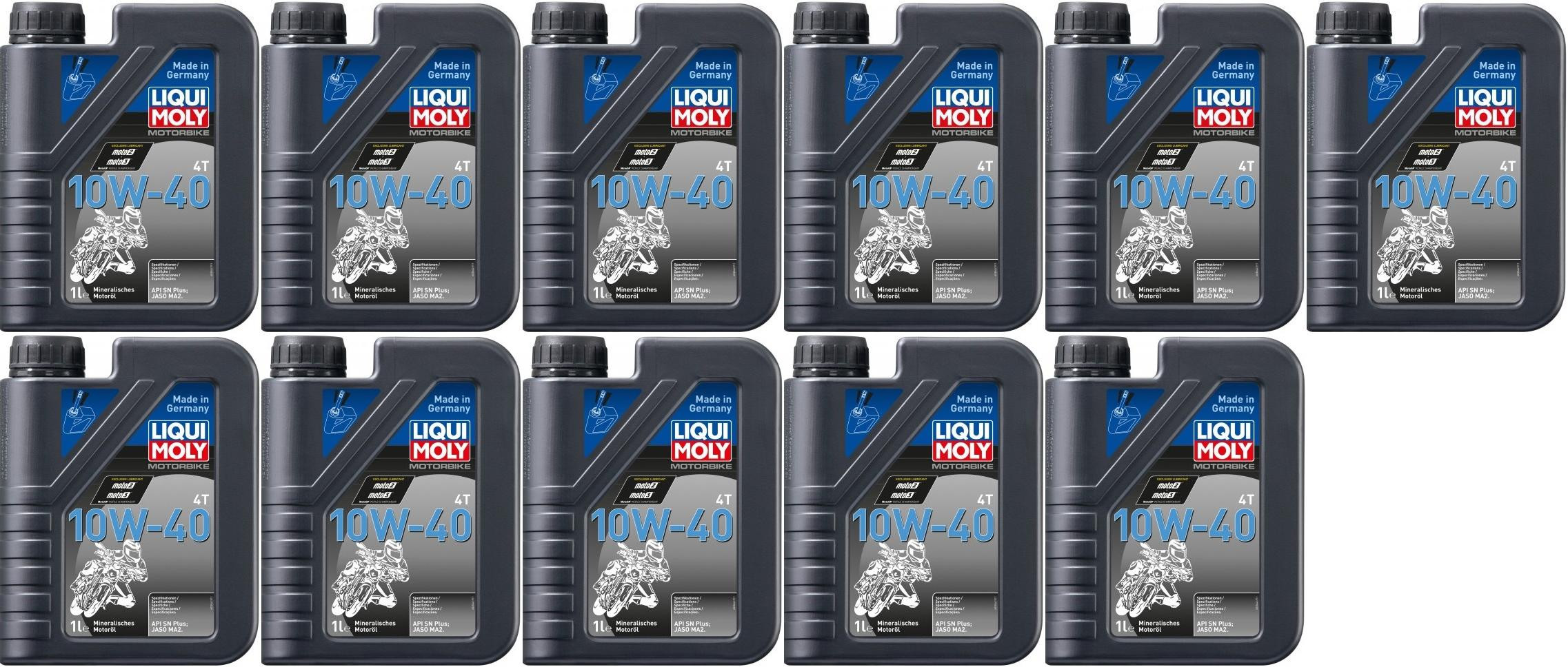 Liqui Moly 3044 Motorbike 4T 10W-40 Basic Street Motoröl 11x 1l = 11 Liter
