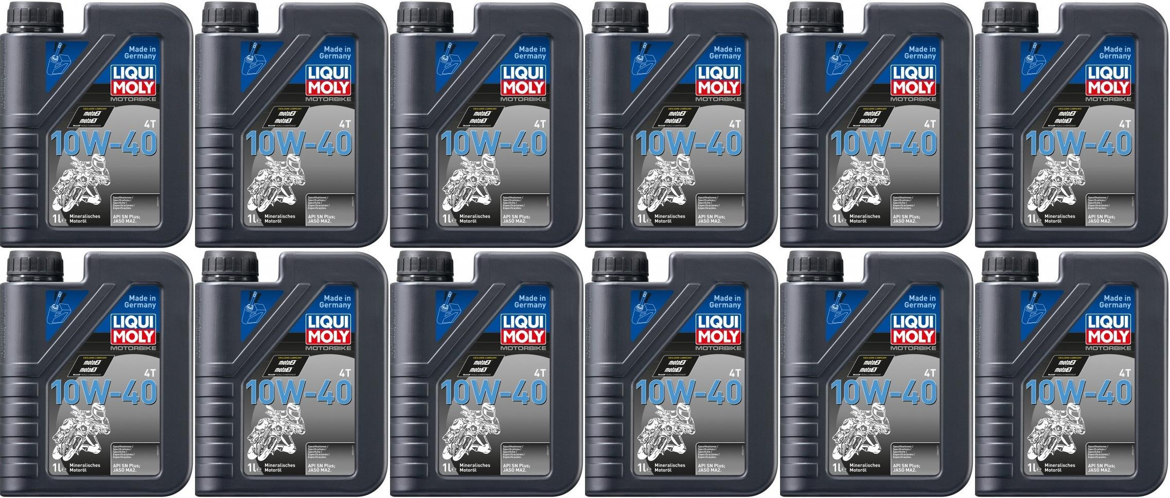 Liqui Moly 3044 Motorbike 4T 10W-40 Basic Street Motoröl 12x 1l = 12 Liter