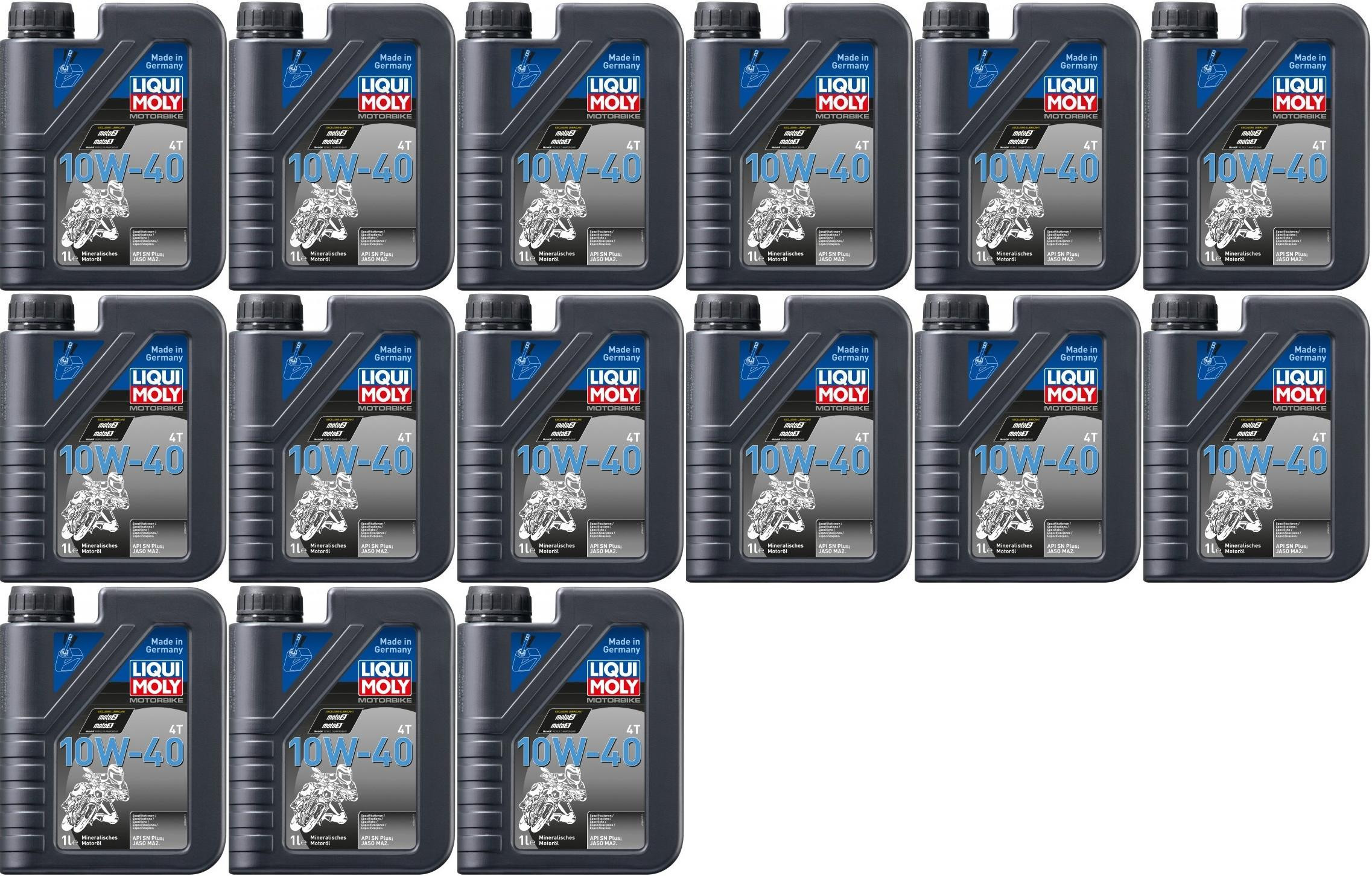 Liqui Moly 3044 Motorbike 4T 10W-40 Basic Street Motoröl 15x 1l = 15 Liter