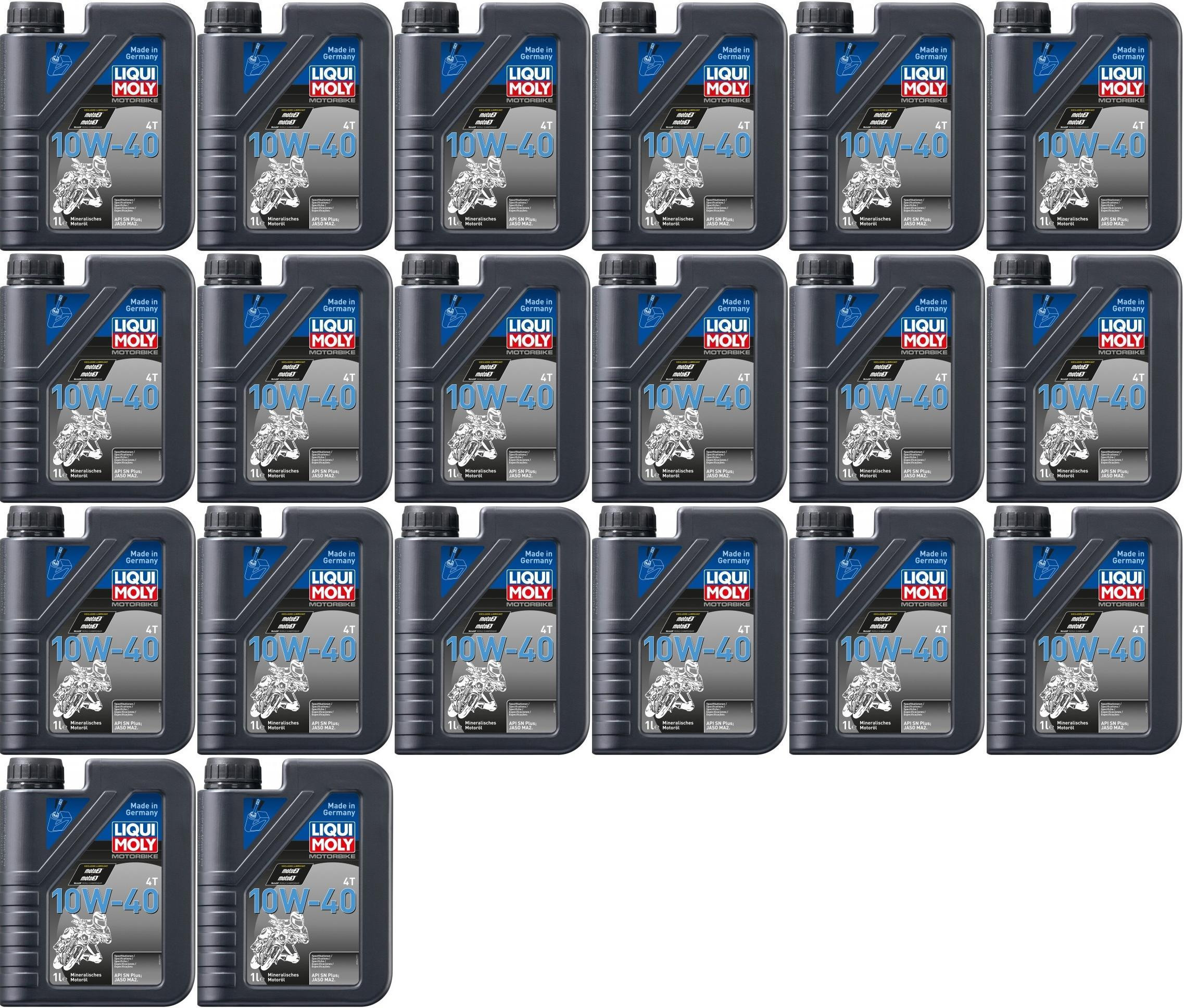 Liqui Moly 3044 Motorbike 4T 10W-40 Basic Street Motoröl 20x 1l = 20 Liter
