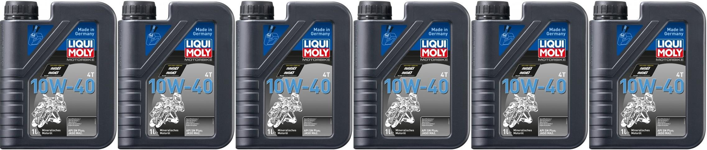 Liqui Moly 3044 Motorbike 4T 10W-40 Basic Street Motorrad Motoröl 6x 1l=6 Liter