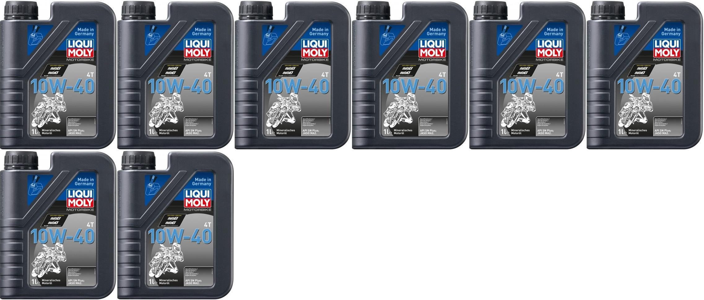 Liqui Moly 3044 Motorbike 4T 10W-40 Basic Street Motorrad Motoröl 8x 1l=8 Liter