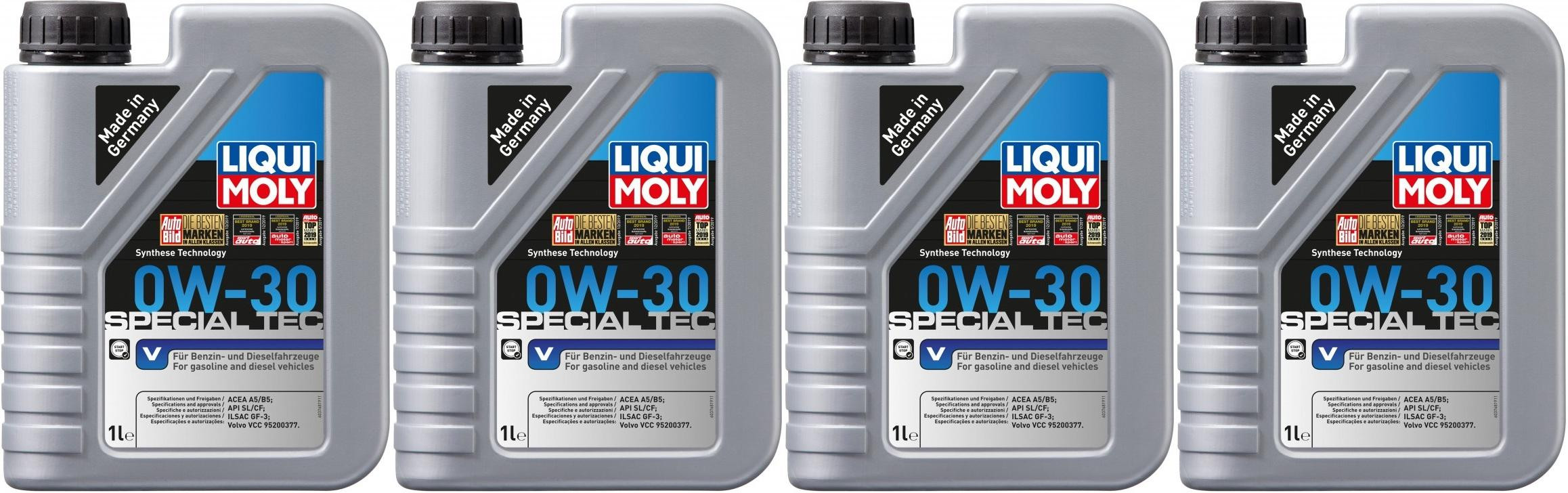 Liqui Moly 3768 Special Tec V 0W-30 Motoröl 4x 1l = 4 Liter