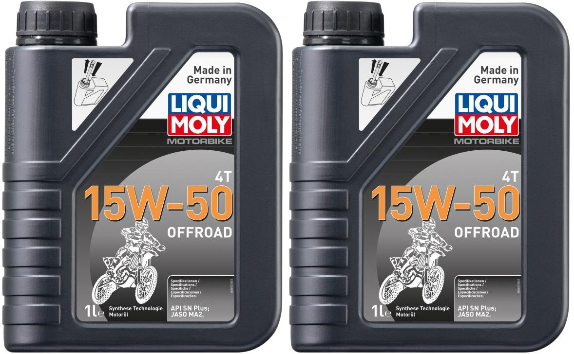 Liqui Moly 3057 Motorbike 4T 15W-50 Offroad Motorrad Motoröl 2x 1l = 2 Liter