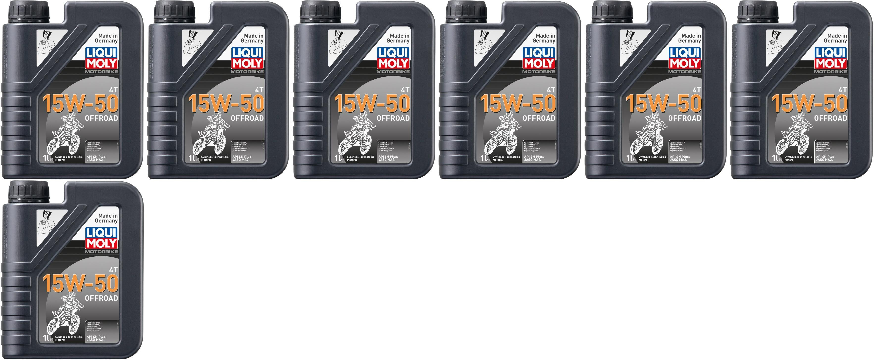 Liqui Moly 3057 Motorbike 4T 15W-50 Offroad Motorrad Motoröl 7x 1l = 7 Liter