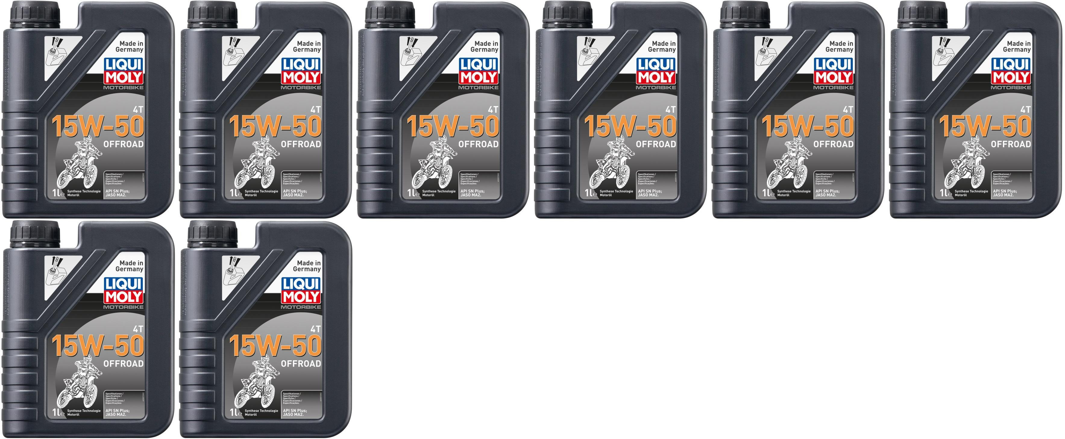 Liqui Moly 3057 Motorbike 4T 15W-50 Offroad Motorrad Motoröl 8x 1l = 8 Liter