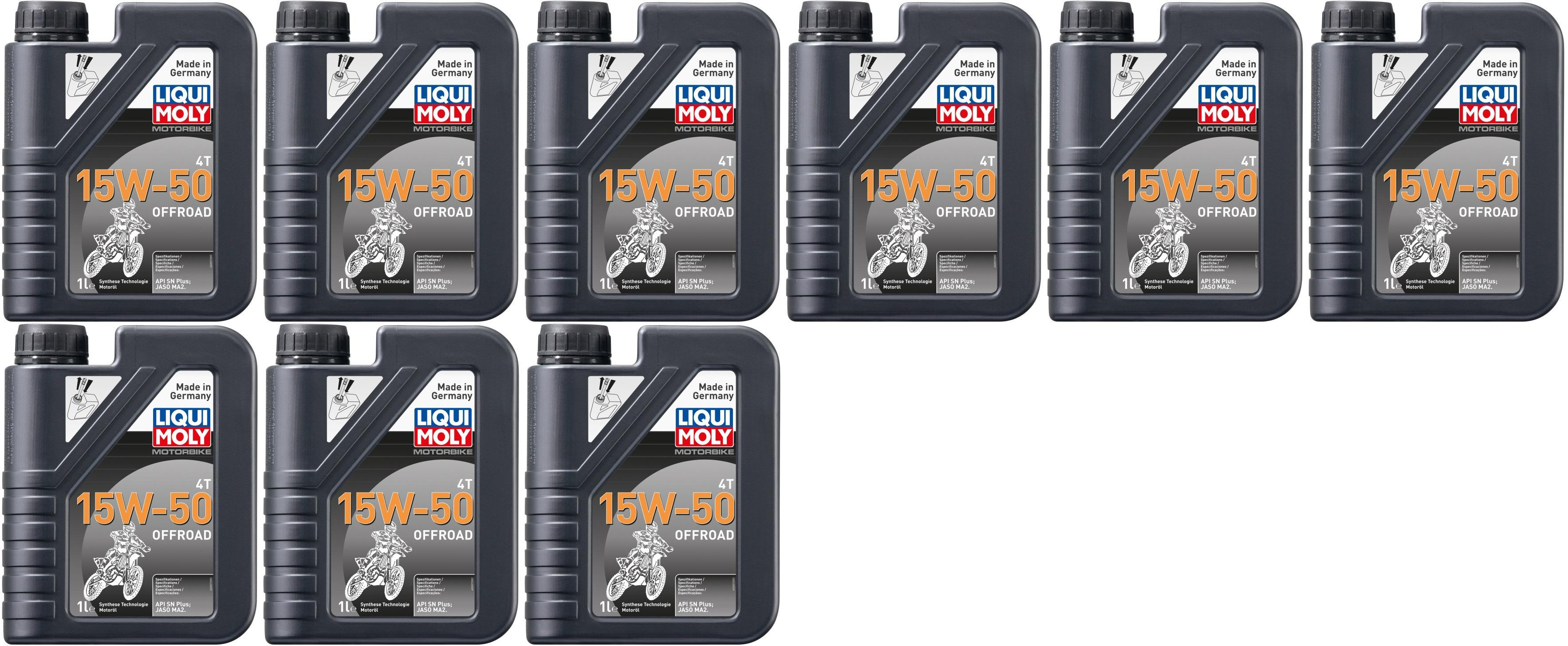 Liqui Moly 3057 Motorbike 4T 15W-50 Offroad Motorrad Motoröl 9x 1l = 9 Liter