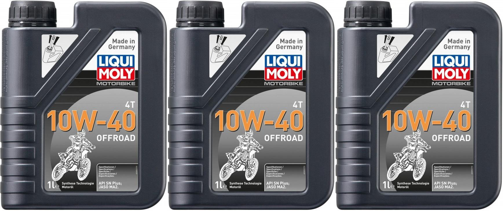 Liqui Moly 3055 Motorbike 4T 10W-40 Offroad Motoröl 3x 1l = 3 Liter