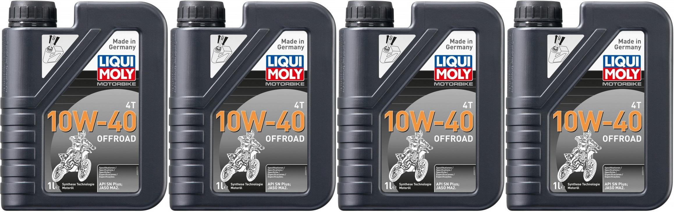 Liqui Moly 3055 Motorbike 4T 10W-40 Offroad Motoröl 4x 1l = 4 Liter