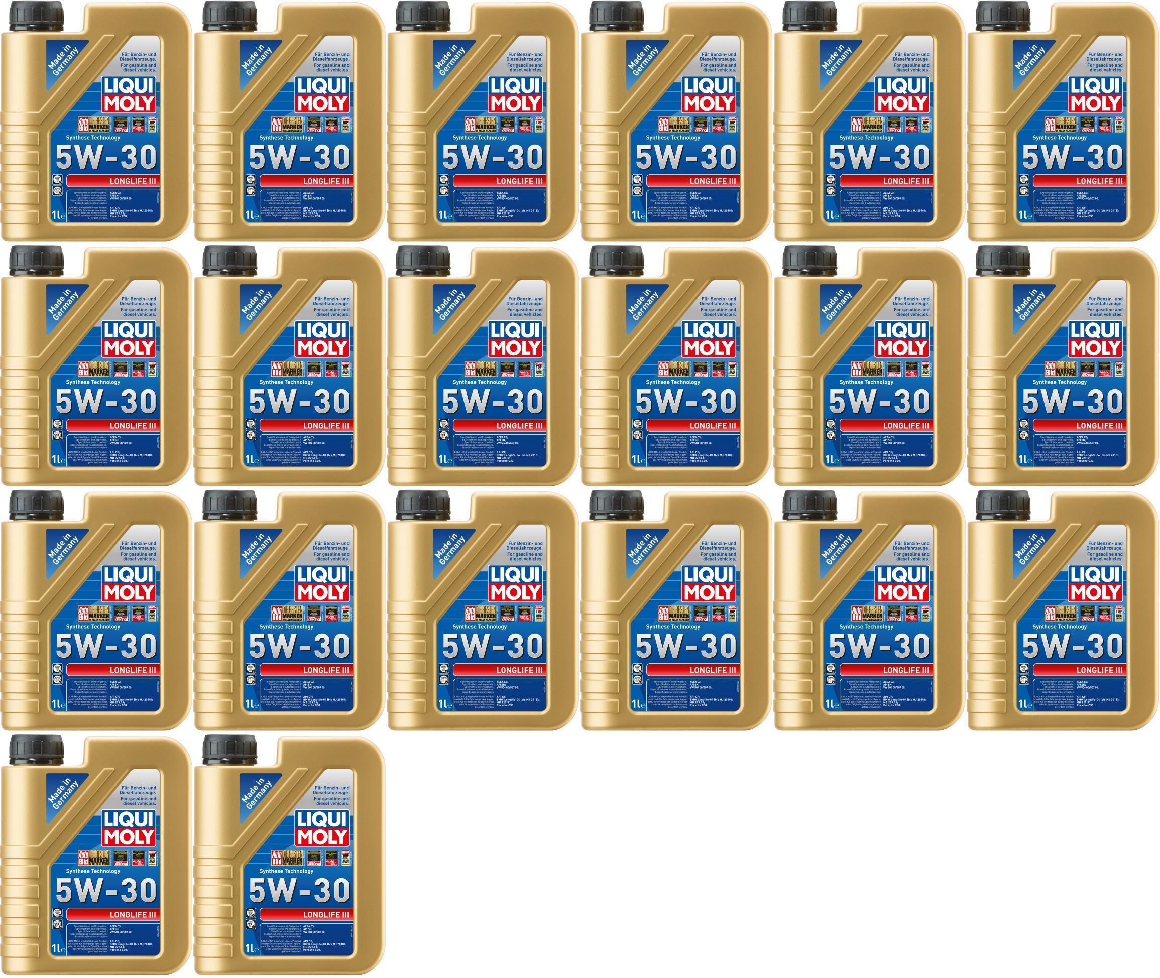 Liqui Moly 20646 5W-30 Longlife III Motoröl 20x 1l = 20 Liter