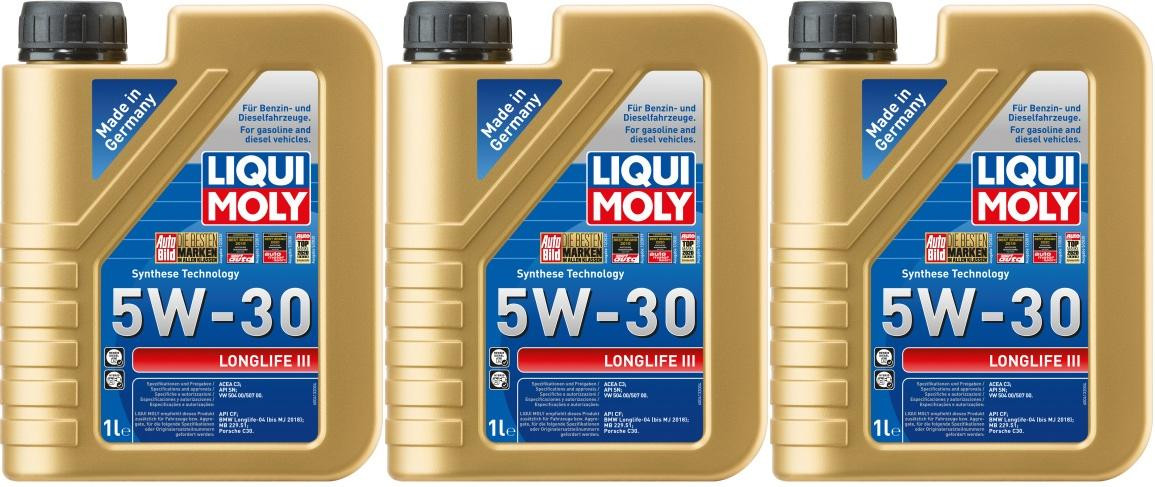Liqui Moly 20646 5W-30 Longlife III Motoröl 3x 1l = 3 Liter
