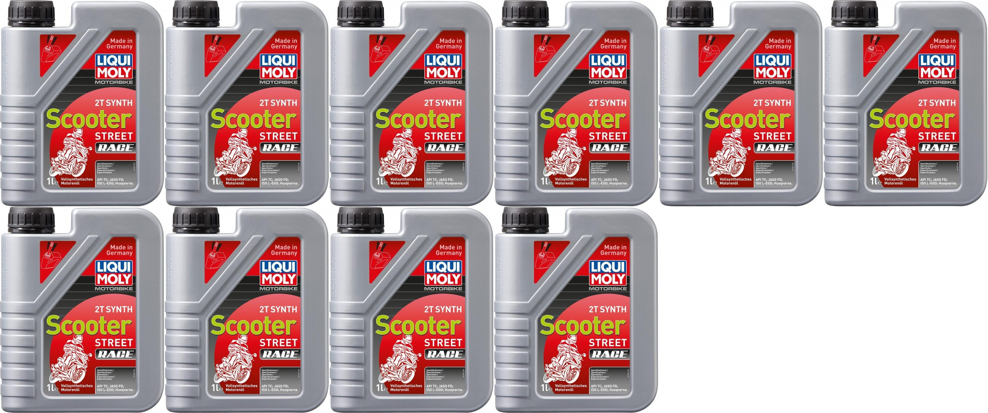 Liqui Moly 1053 Motorbike 2T Synth Scooter Street Race 10x 1l = 10 Liter