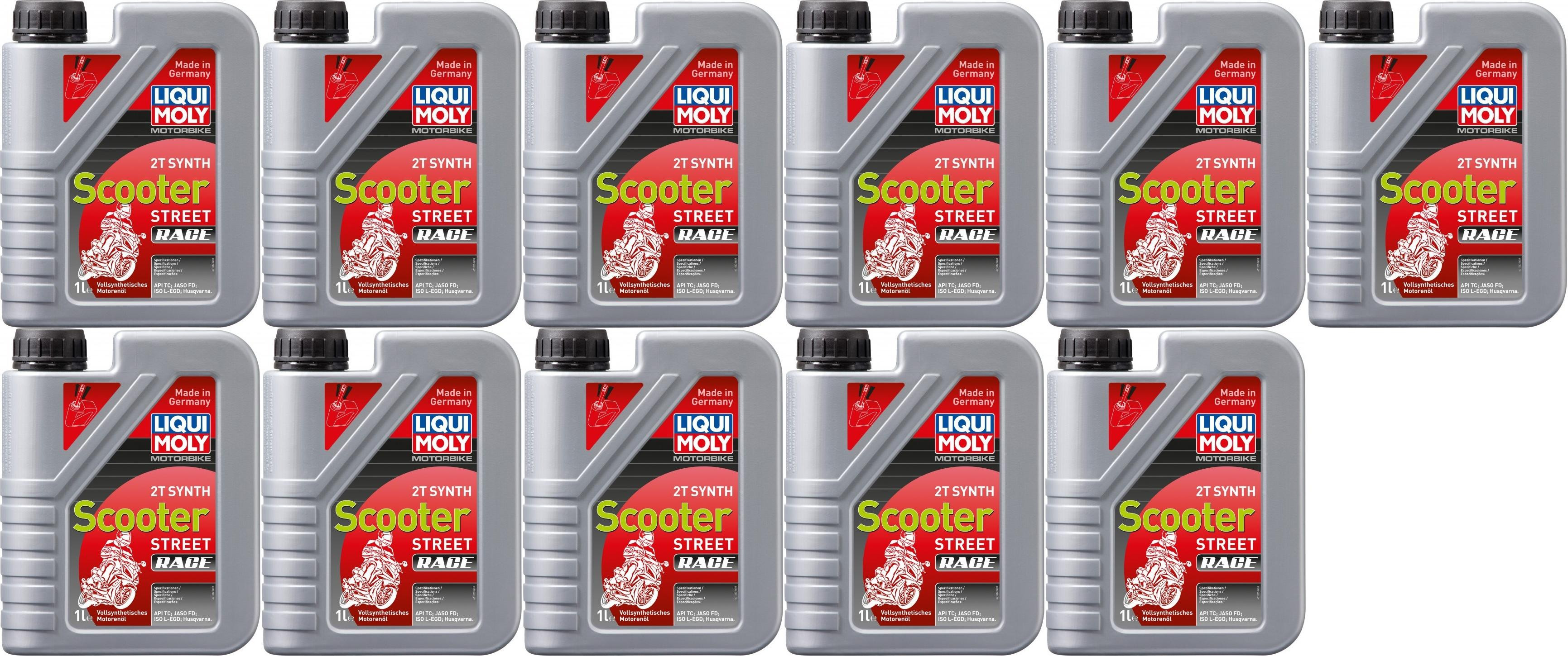 Liqui Moly 1053 Motorbike 2T Synth Scooter Street Race 11x 1l = 11 Liter