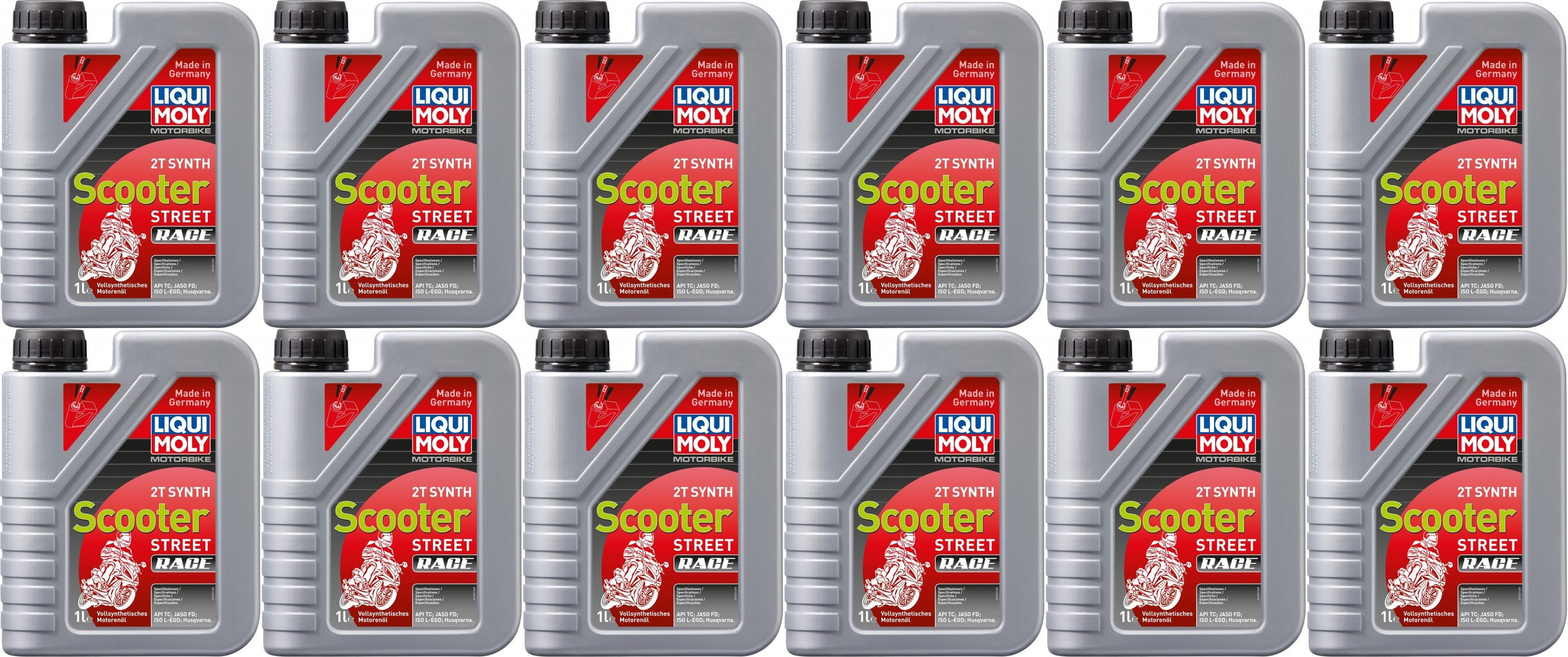 Liqui Moly 1053 Motorbike 2T Synth Scooter Street Race 12x 1l = 12 Liter