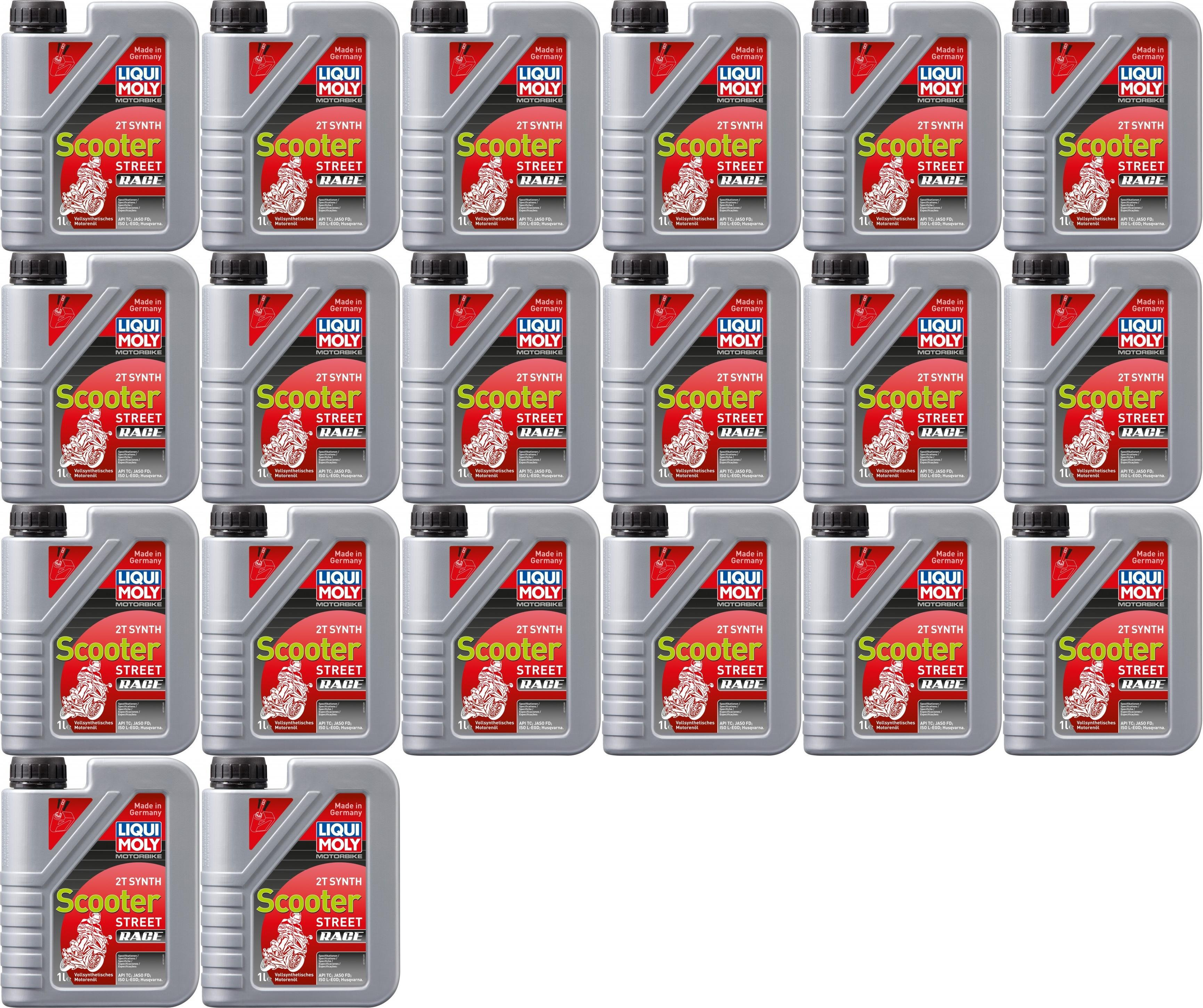 Liqui Moly 1053 Motorbike 2T Synth Scooter Street Race 20x 1l = 20 Liter