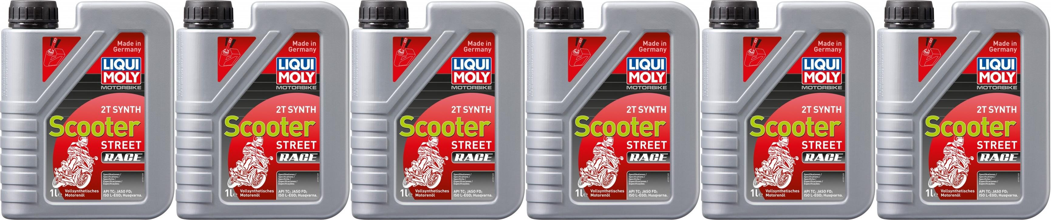 Liqui Moly 1053 Motorbike 2T Synth Scooter Street Race 6x 1l = 6 Liter