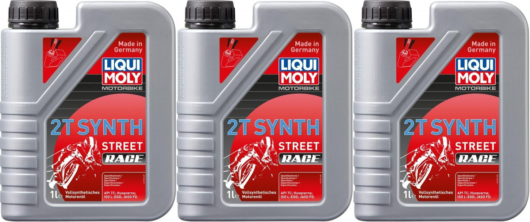 Liqui Moly 1505 Motorbike 2T Synth Street Race Motoröl 3x 1l = 3 Liter