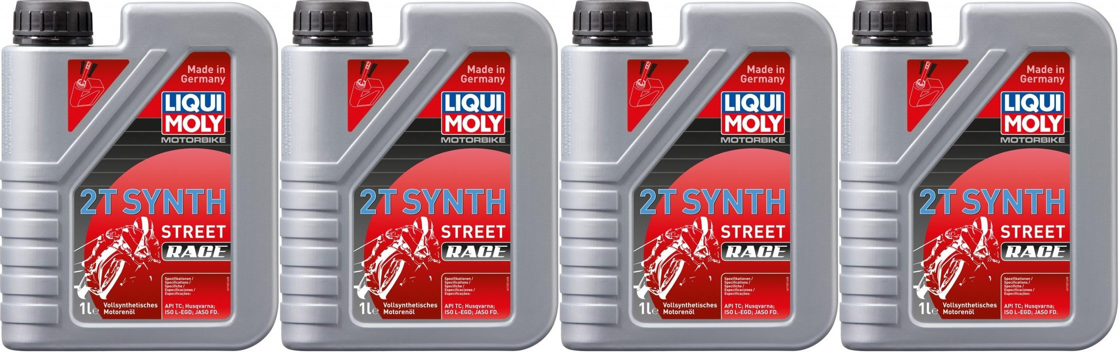 Liqui Moly 1505 Motorbike 2T Synth Street Race Motoröl 4x 1l = 4 Liter
