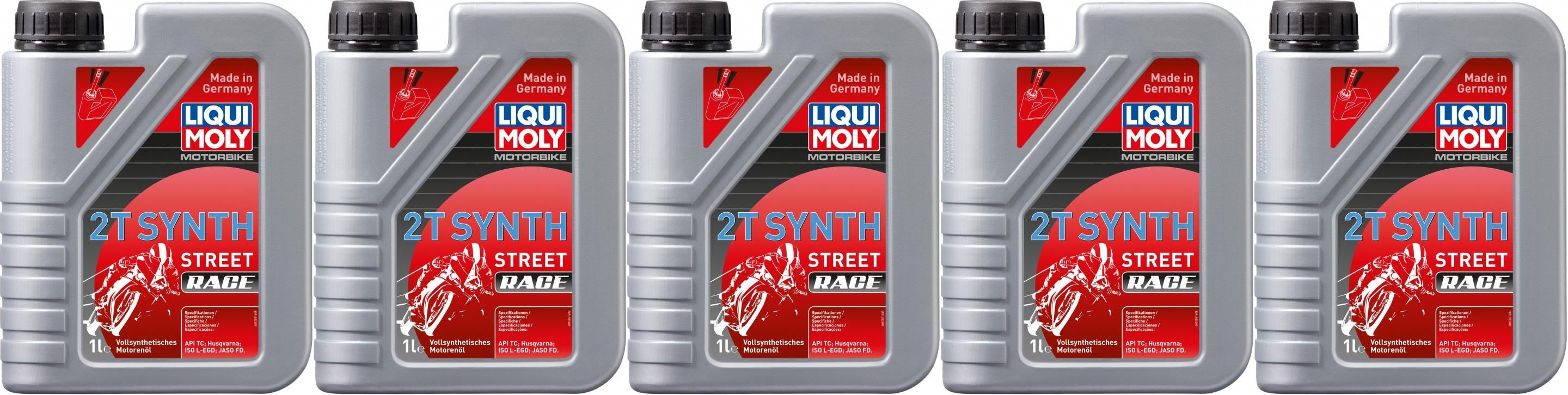 Liqui Moly 1505 Motorbike 2T Synth Street Race Motoröl 5x 1l = 5 Liter
