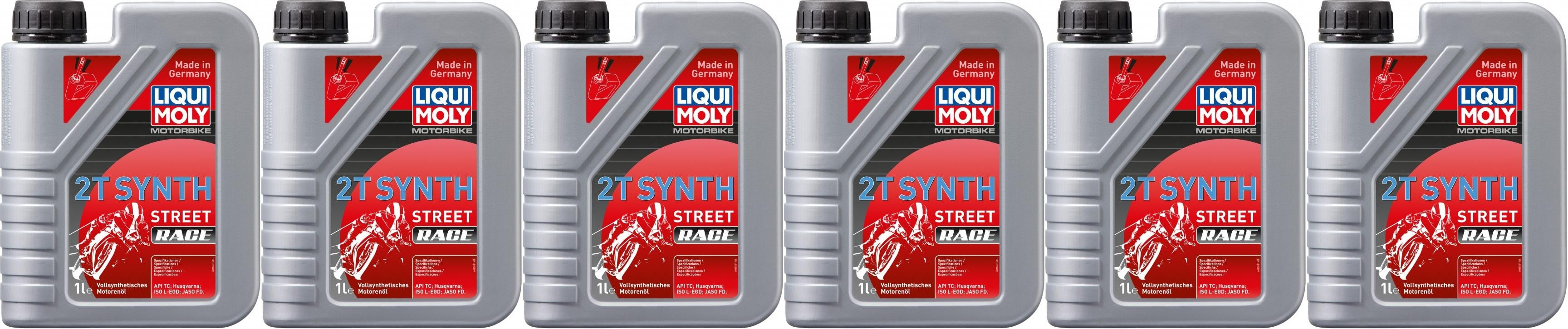 Liqui Moly 1505 Motorbike 2T Synth Street Race Motoröl 6x 1l = 6 Liter