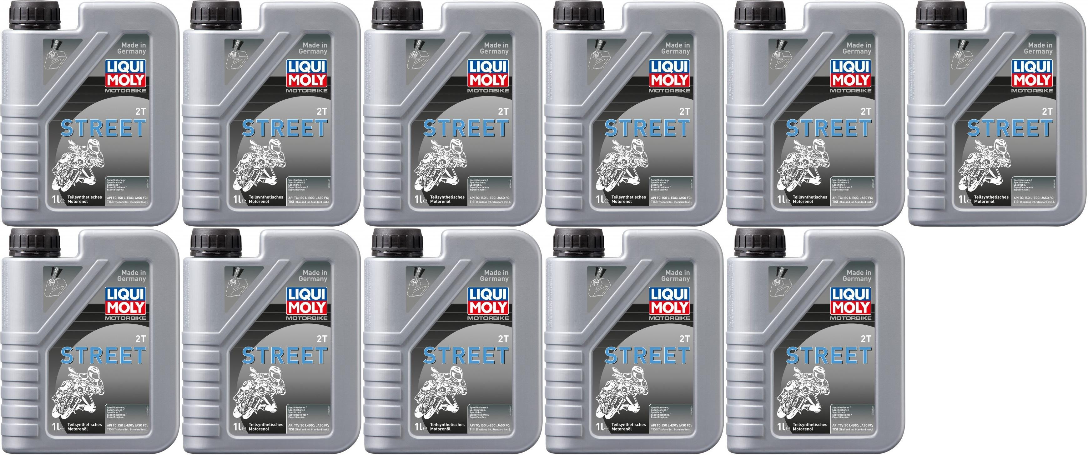 Liqui Moly 1504 Motorbike 2T Street teilsynthetisches Motoröl 11x 1l = 11 Liter