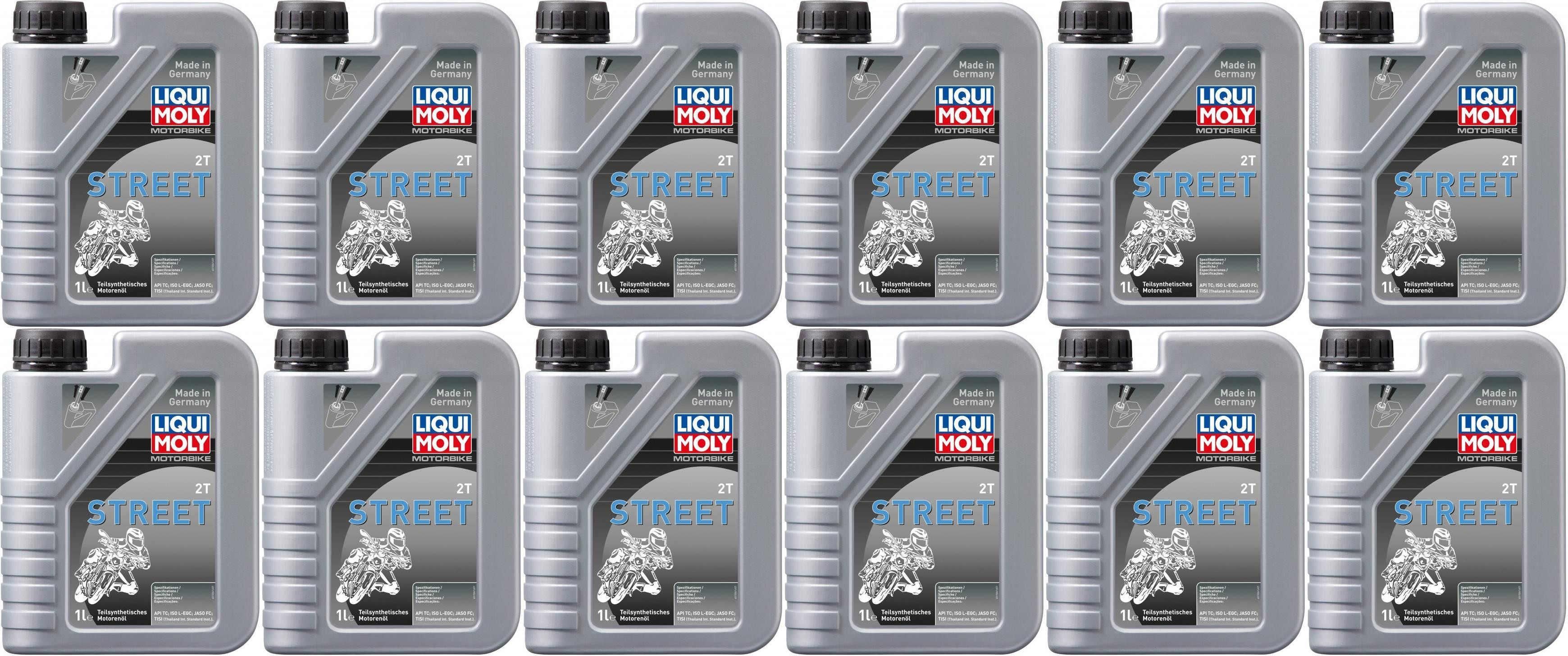 Liqui Moly 1504 Motorbike 2T Street teilsynthetisches Motoröl 12x 1l = 12 Liter