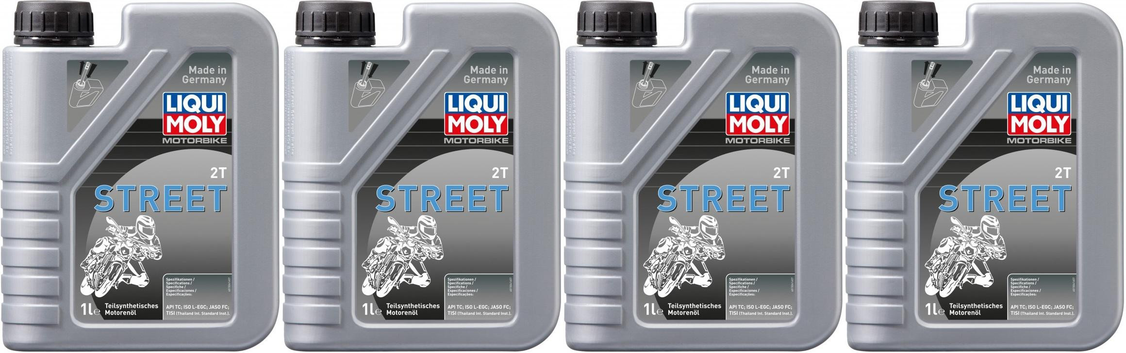 Liqui Moly 1504 Motorbike 2T Street teilsynthetisches Motoröl 4x 1l = 4 Liter