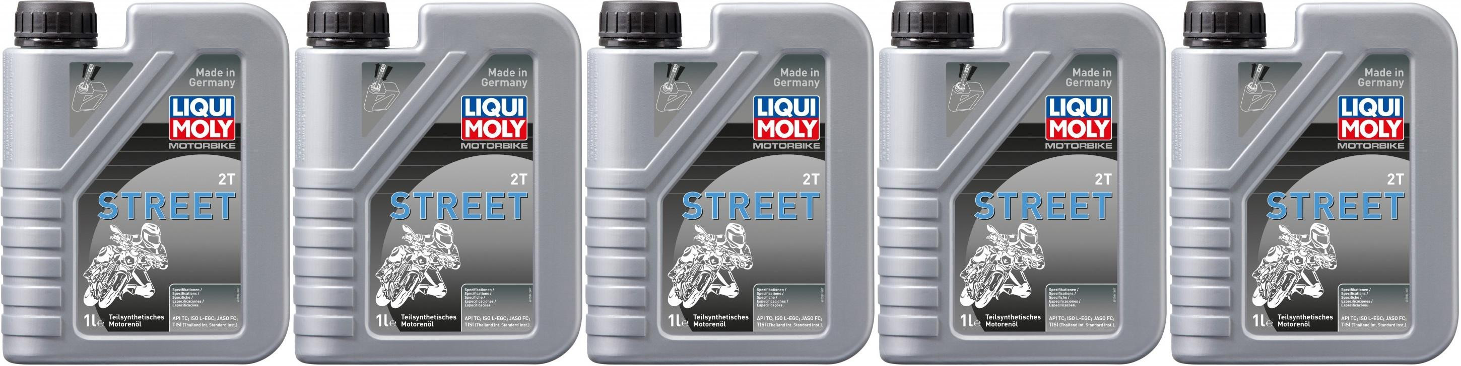 Liqui Moly 1504 Motorbike 2T Street teilsynthetisches Motoröl 5x 1l = 5 Liter