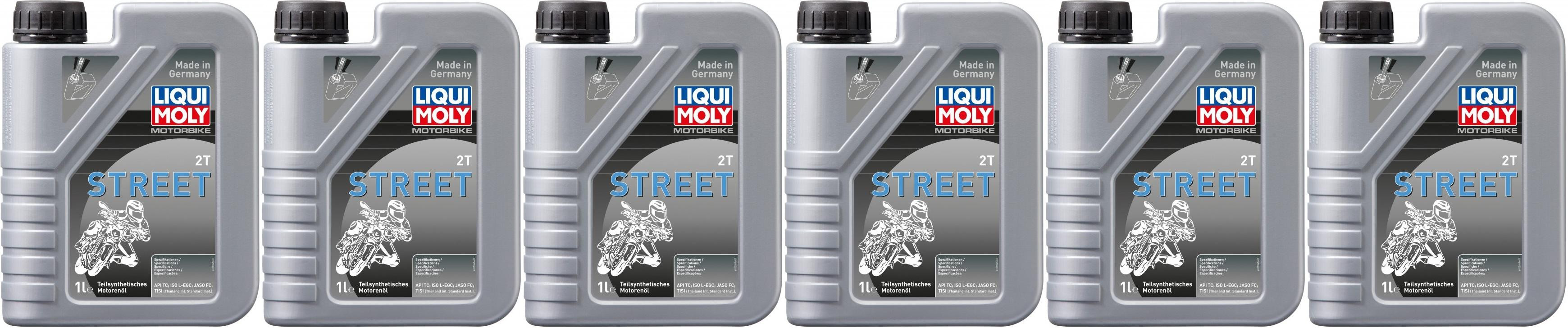 Liqui Moly 1504 Motorbike 2T Street teilsynthetisches Motoröl 6x 1l = 6 Liter