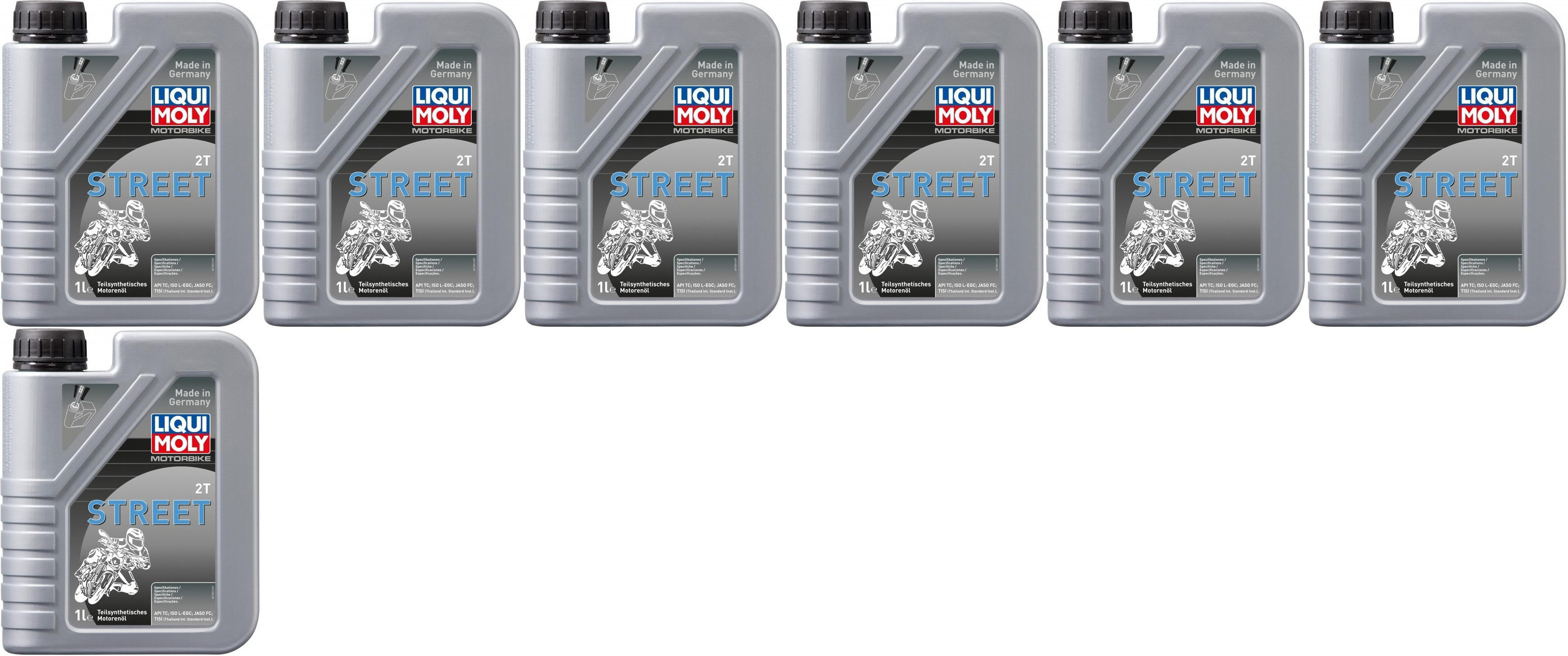Liqui Moly 1504 Motorbike 2T Street teilsynthetisches Motoröl 7x 1l = 7 Liter