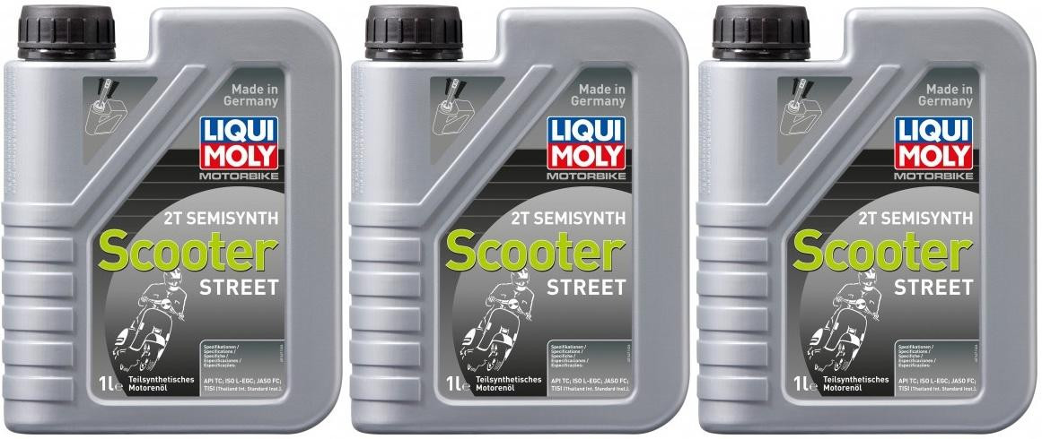 Liqui Moly 1621 Motorbike 2T Semisynth Scooter Street 3x 1l = 3 Liter
