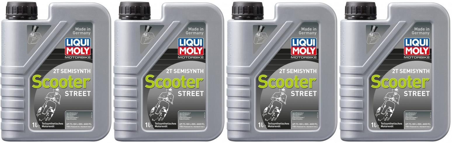 Liqui Moly 1621 Motorbike 2T Semisynth Scooter Street 4x 1l = 4 Liter